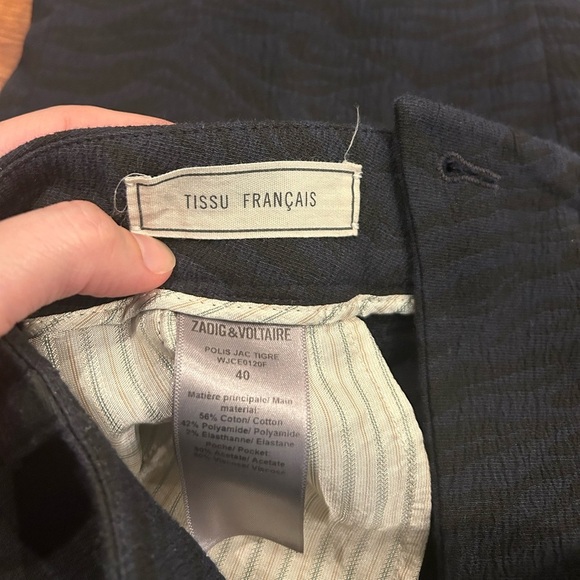 Zadig & Voltaire Tiger Print Bootcut Pants Size 40 (US 8) High Rise Stretch - Picture 5 of 7